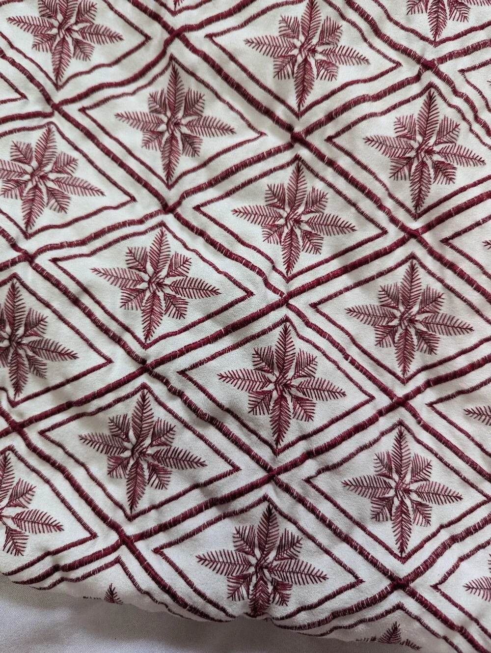 Natori Cherry Blossom Embroidered Star Burst Accent Pillow Cover 15